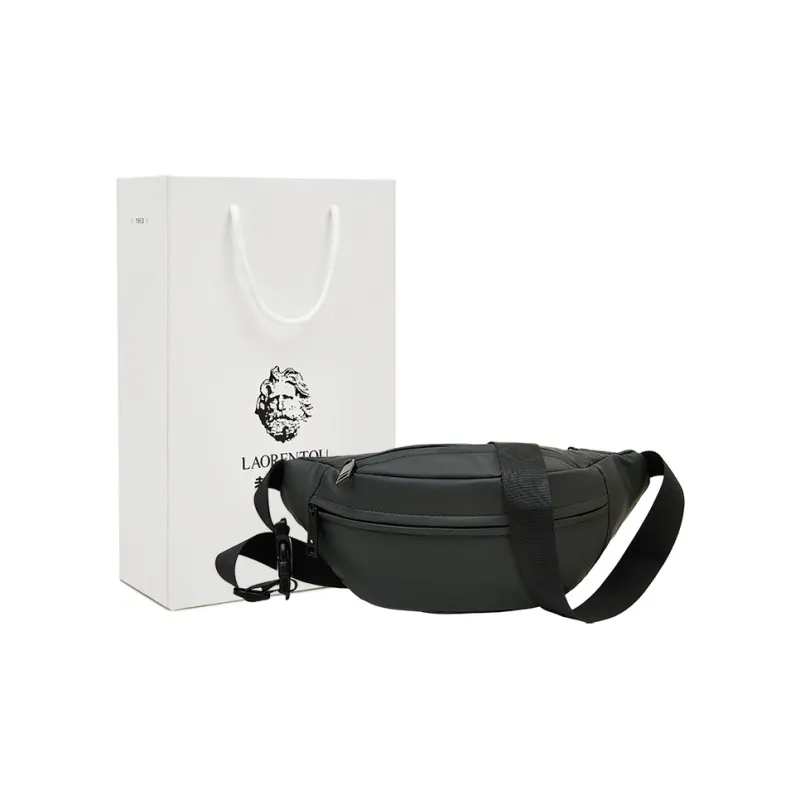 Old Man's Head Synthetic Leather Fanny Pack Regular Men's Black-15