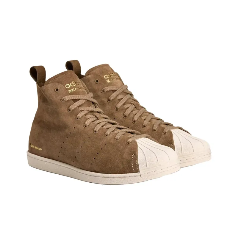 WALES BONNER x Adidas Originals SUPERSTAR Anti Slip Wear Resistant High Top Skateboard Shoes Unisex Brown-1