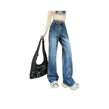 NRTR Low Rise Slim Fit Floor Length Loose Straight Jeans Women's