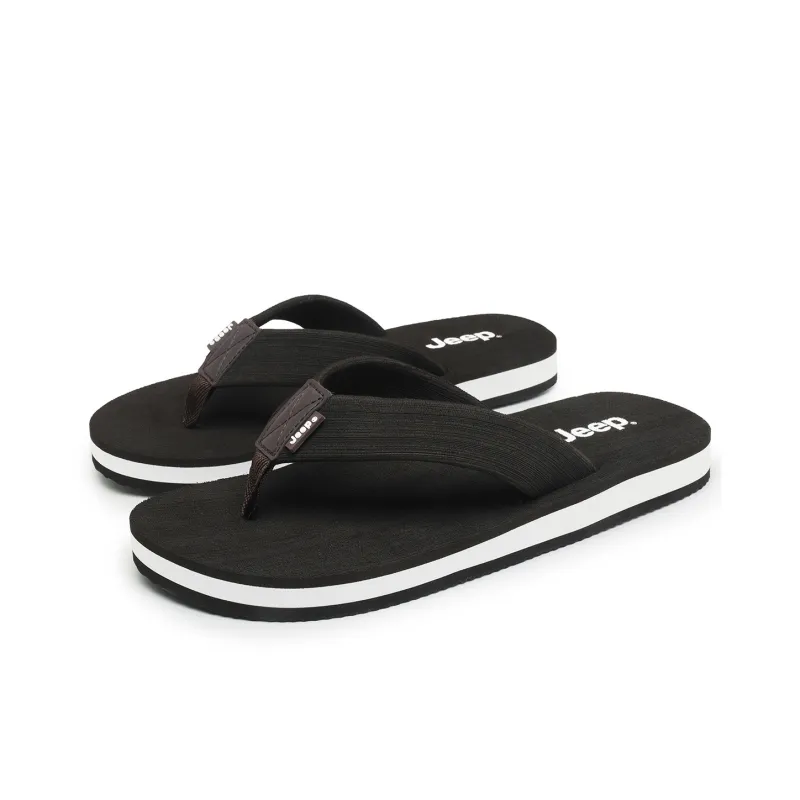 Jeep Rubber Sole Quiet Odor Resistant Abrasion Resistant Slip Resistant Quick Dry Flip Flops Unisex-2