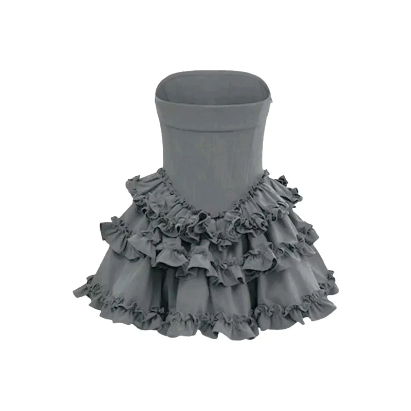 ETSE Sleeveless Dresses Women's Gray Dress-1