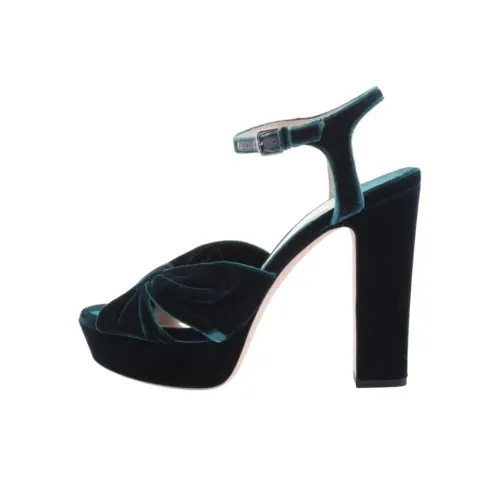 Jimmy Choo Heloise One Strap Sandals 12cm Women's Dark Green