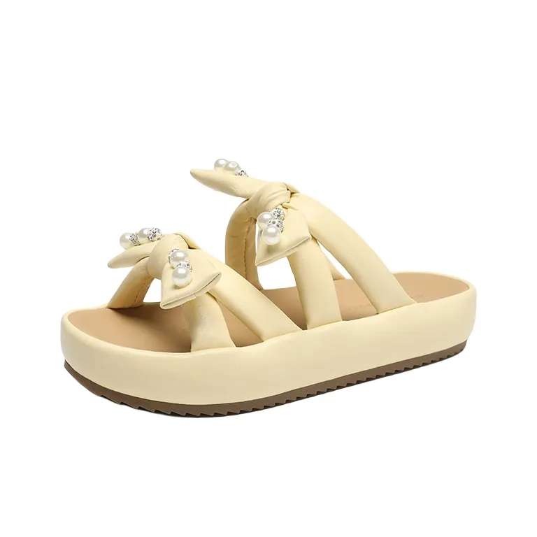 ZHR Slide Slippers Women's Light Yellow, Beige-8