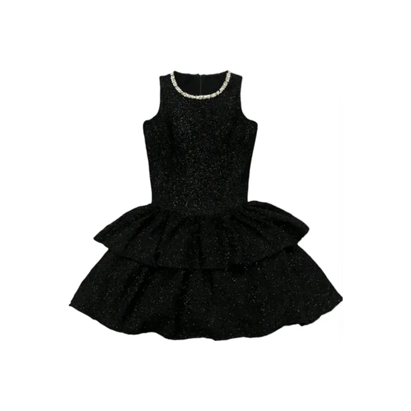 PZGE Sleeveless Dresses Women's Black Dress-0