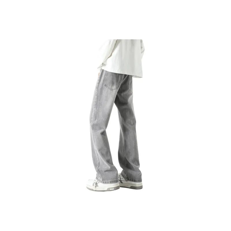 HUANQIU Jeans Unisex Black Gray-15