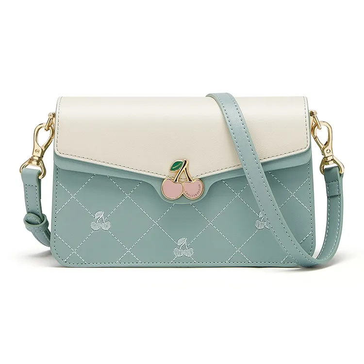 CNOLES Cow Leather/Synthetic Leather Shoulder Bag Crossbody Bag Regular Women's Emerald White-0