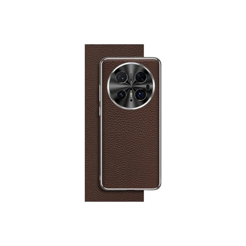 Record Star Genuine Leather Material White Gold Litchi Phone Cases Compatibility Mate70Pro Business Formal-1