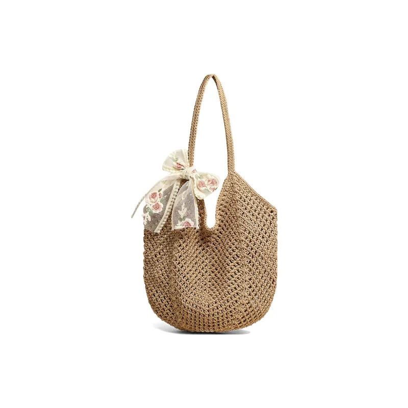 COMELY Fabric Shoulder Bag, Handbag Regular Women's Ecru-12