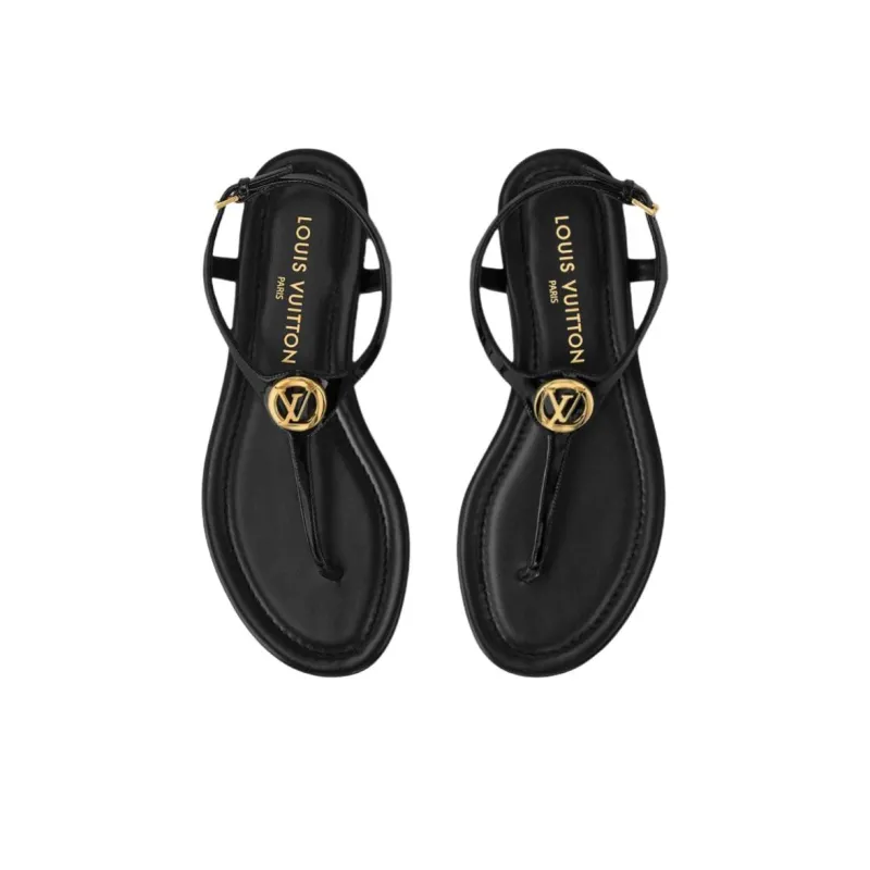 LOUIS VUITTON Sunkiss One Strap Sandals Women's Black-3