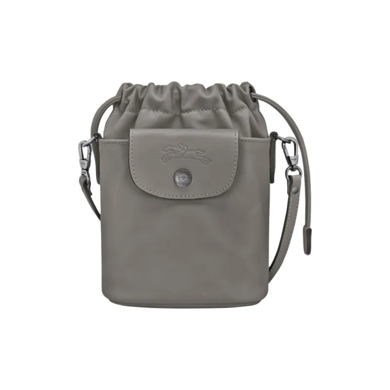 LONGCHAMP Cow Leather Shoulder Bag Unisex Dark Silver-0