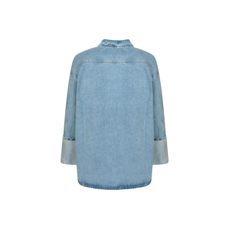 MOSCHINO Logo print Denim Shirt-1