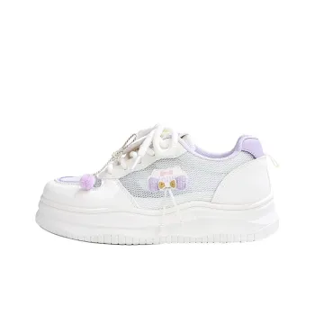 RENBEN Lightweight And Breathable Low Top Skateboard Shoes Women's White Purple