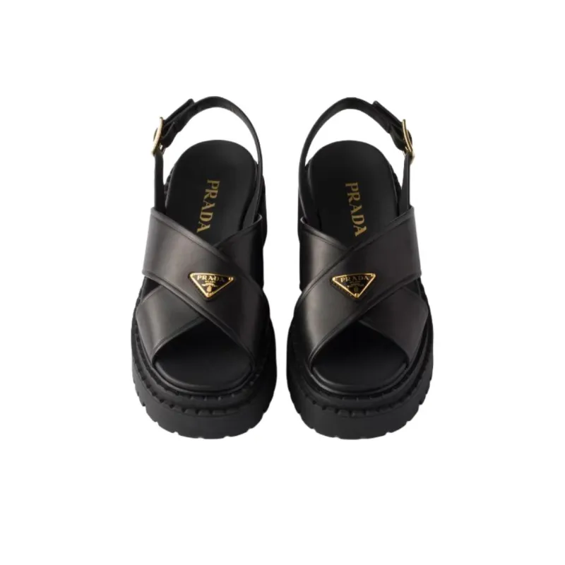 PRADA One Strap Sandals 5.5cm Women's Black-4