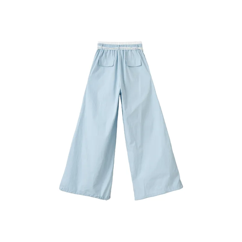 Wen Shan Casual Pants Women's Light Blue-1