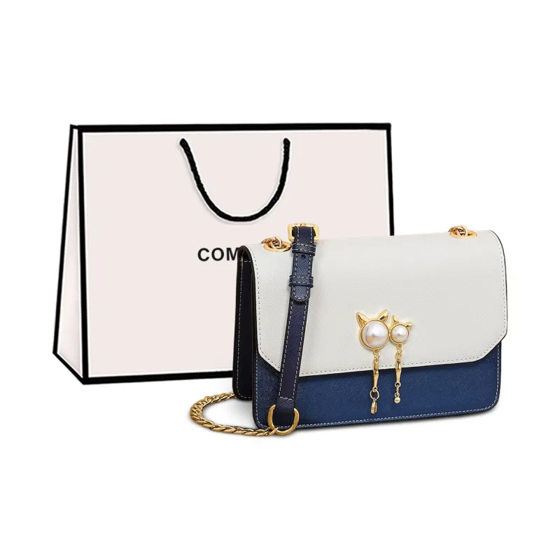 COMELY Cow Leather Shoulder Bag, Crossbody Bag Women's Royal Blue-0