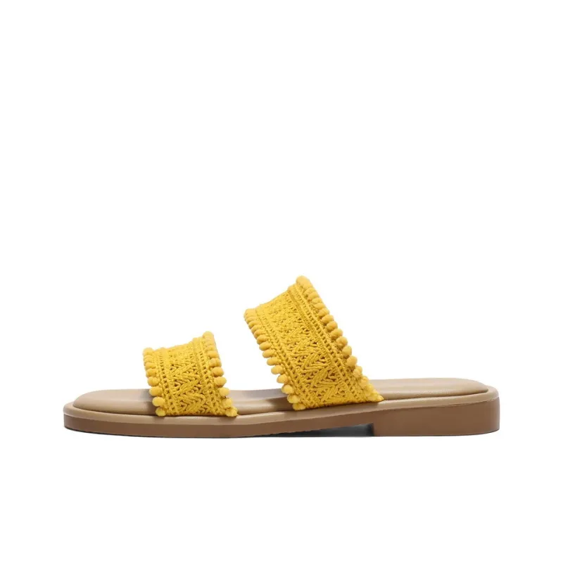 BELLE Slide Slippers Women's Beige/Yellow/Blue-5