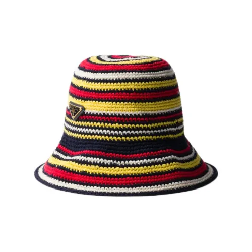 PRADA Fabric Bucket Hats Women's Red/Yellow