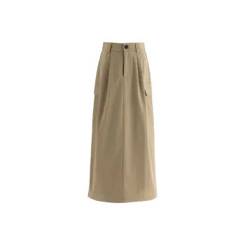 Weixi Denim Long Skirts Women's Khaki