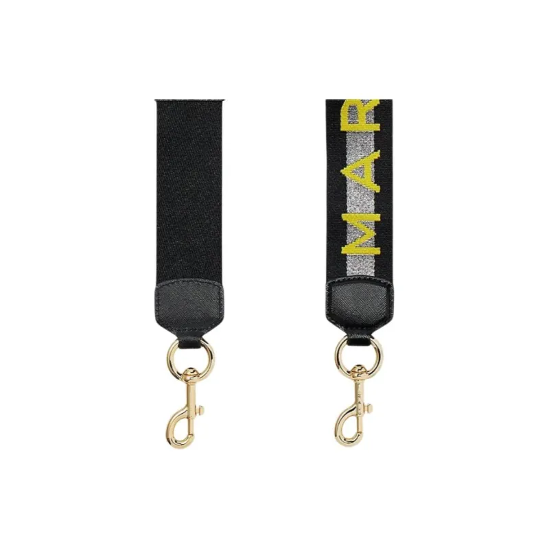 MARC JACOBS Webbing Bag Strap Unisex Black & Yellow-1