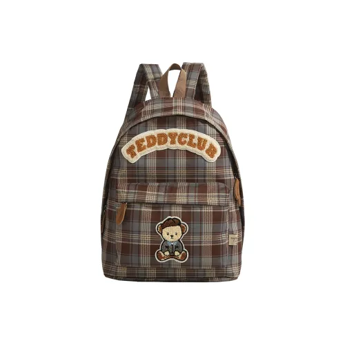 Teddy Bear Collection Nylon Backpack Women's Brown