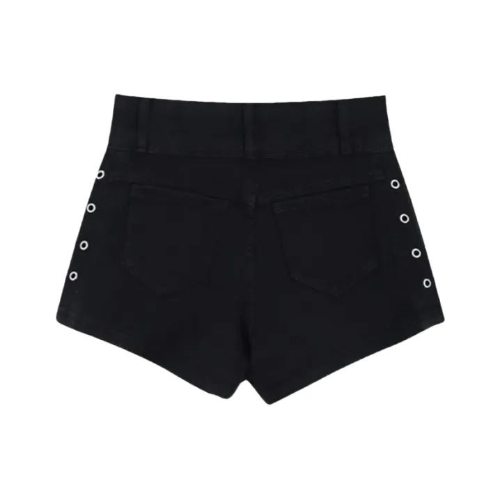 YGPRW Denim Shorts Women's Black-1