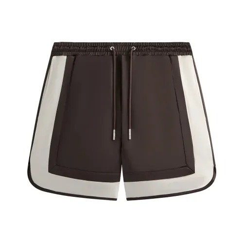 KITH SS25 &Kin Washed Satin Dylan Casual Shorts Men's Brown