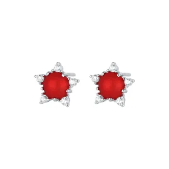 PHOENIXSILY 999 Fine Silver Stud Earrings Women's