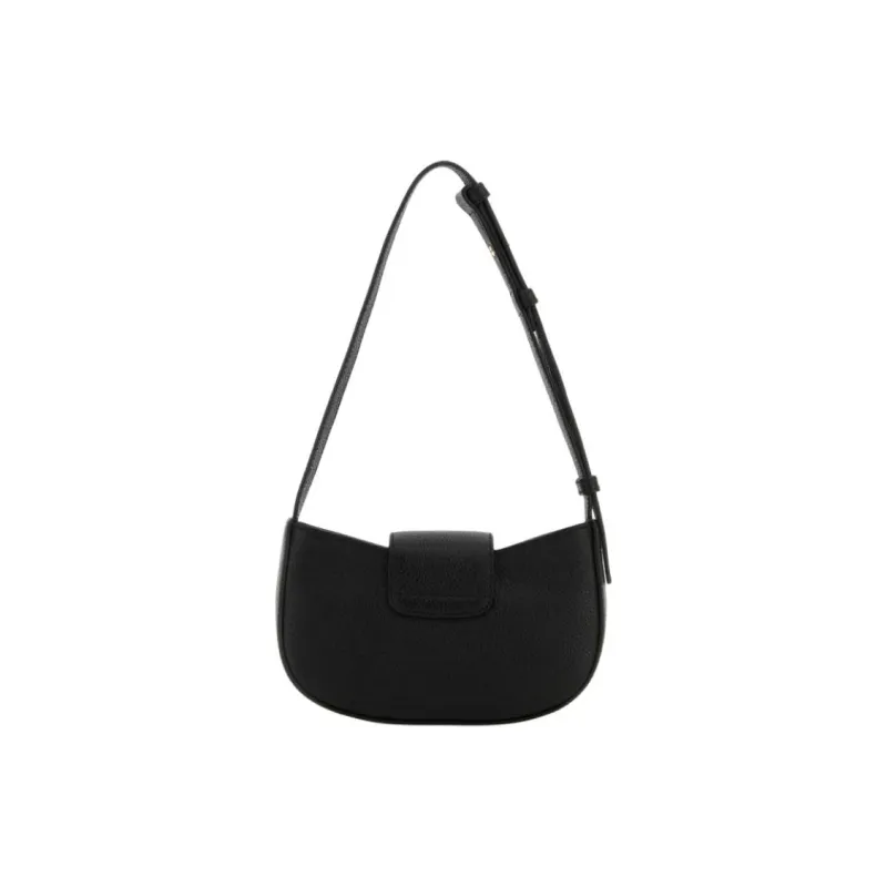 FERRAGAMO GANCINI Calfskin Shoulder Bag Women's Black-2