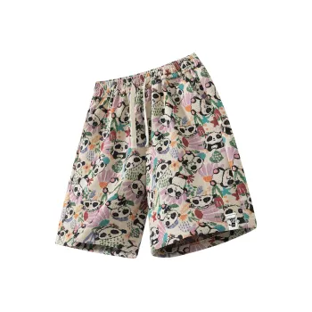 Yiwen Beach Shorts Unisex Embroidery Panda