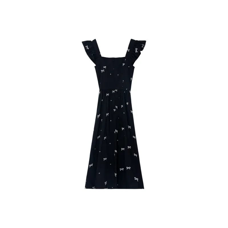 GOSO Slip Dresses Women's Black Embroidery-1