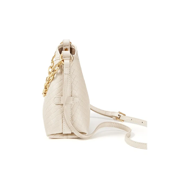 CNOLES Synthetic Leather Shoulder Bag, Crossbody Bag Regular Women's White-2