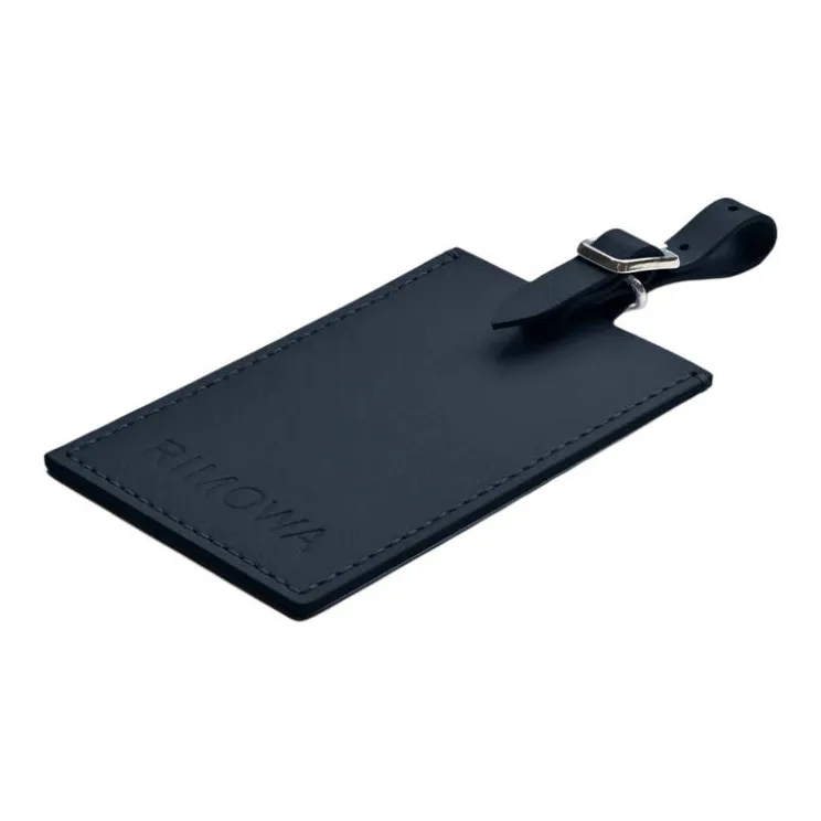 RIMOWA Leather Luggage Tag Unisex Denim Blue-2