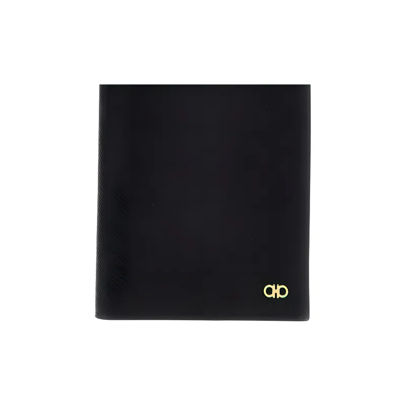 FERRAGAMO Cow Leather Passport Holder Micro Men's Black-4
