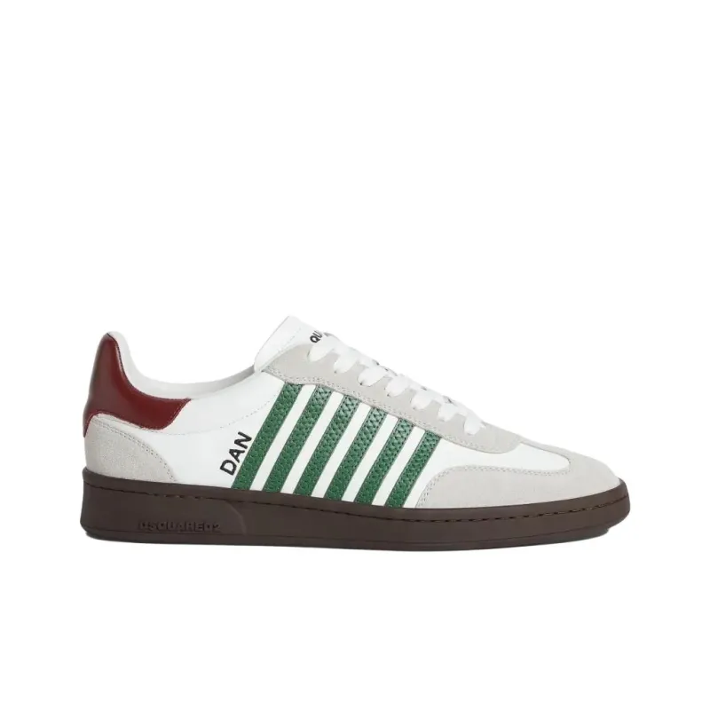 DSQUARED 2 Boxer Low Top Skateboard Shoes Men's White Green-1