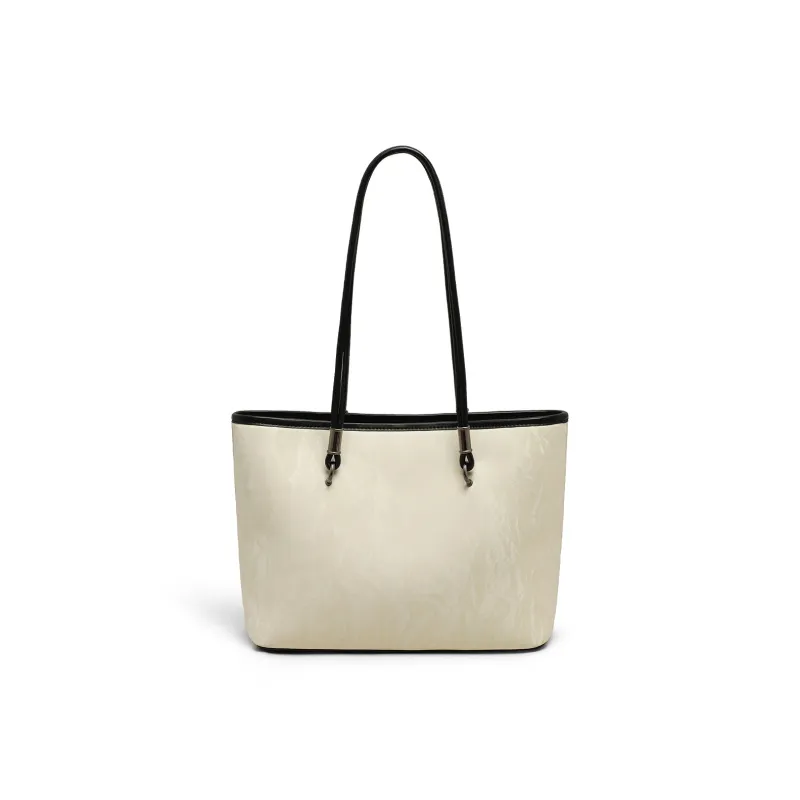 C°BANNER Cow Leather Shoulder Bag Tote Medium Size Women's Ecru-4