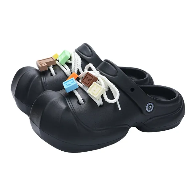 CHEDOIR Building Blocks Clogs Women's Summer DIY Outdoor Soft Sole Comfortable Beach Platform Closed Toe Shoes-12