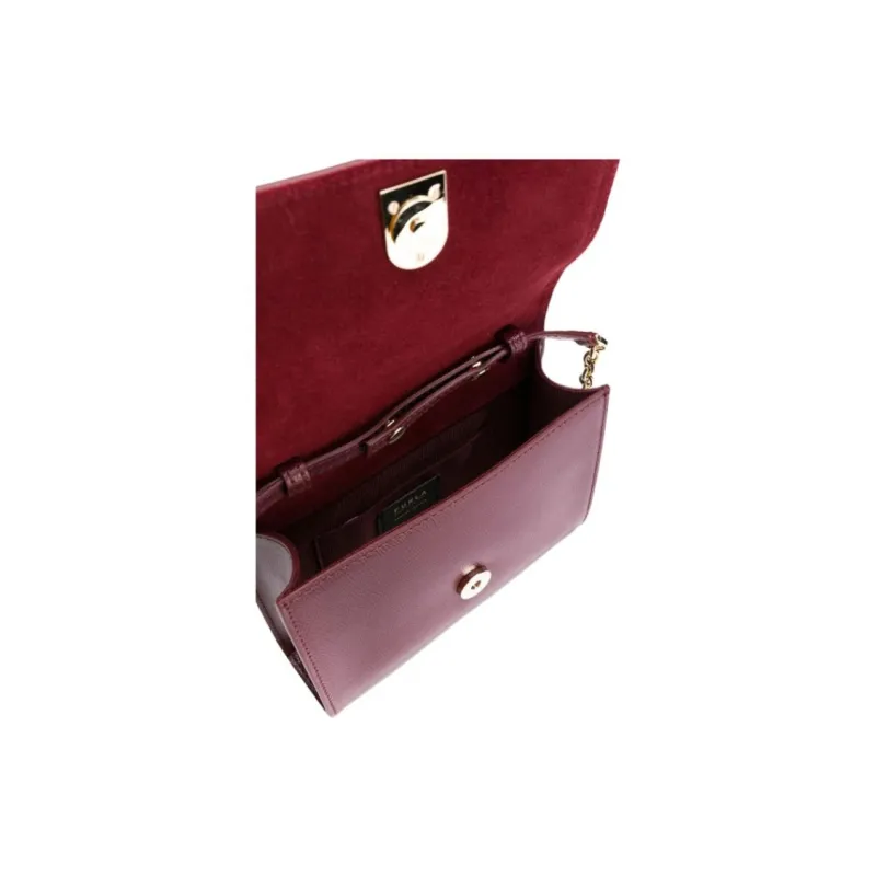 Furla 1927 Collection Leather Crossbody Bag, Shoulder Bag Women's Burgundy Red-2