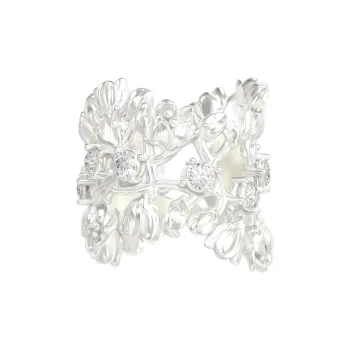 Mouhooland 925 Sterling Silver White Gold Plated Rings Unisex