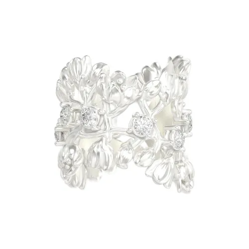 Mouhooland 925 Sterling Silver White Gold Plated Rings Unisex