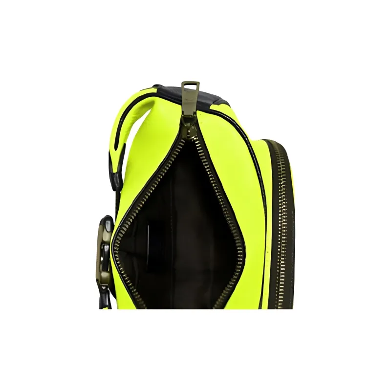 COACH Court Pebbled Leather Fanny Pack Trumpets Unisex Neon Yellow-4