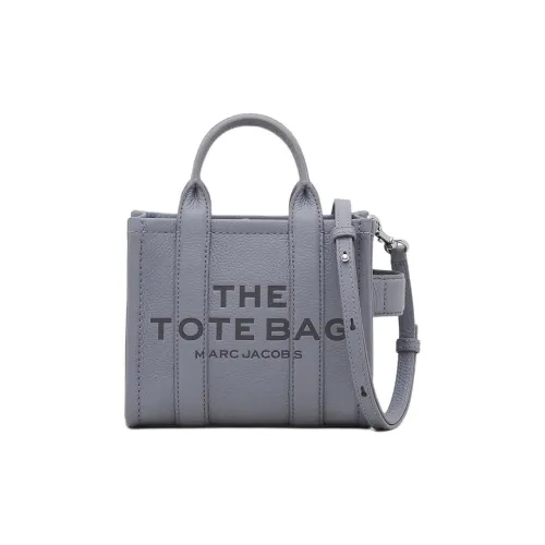 MARC JACOBS Full Grain Leather Tote Bag, Shopping Bag, Shoulder Bag, Handbag Women's Wolf Gray