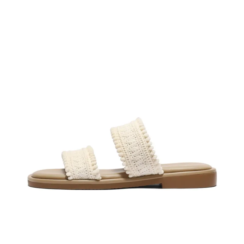BELLE Slide Slippers Women's Beige/Yellow/Blue-0
