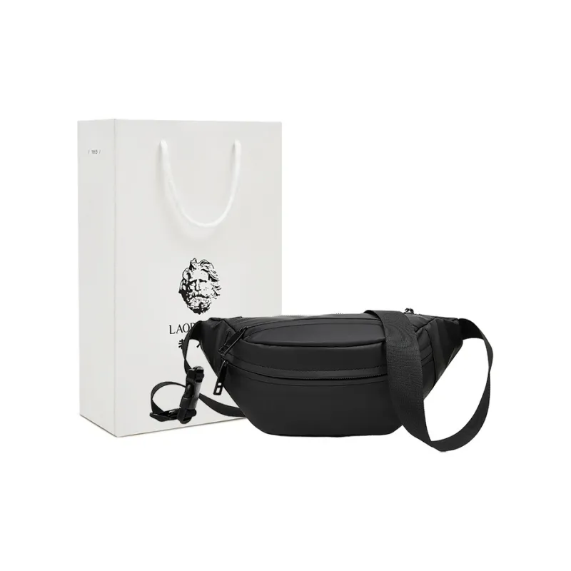 Old Man's Head Synthetic Leather Fanny Pack Regular Men's Black-0