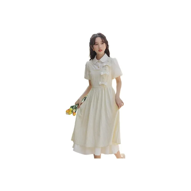 Mu Xiao Xin Short Sleeved Dress Women's-0