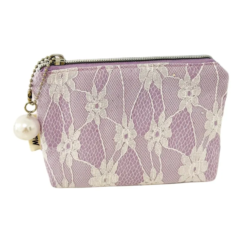 MILO BLISS Mesh Fabrics Jacquard Small Hexagon Coin Makeup Storage Bag Portable-3