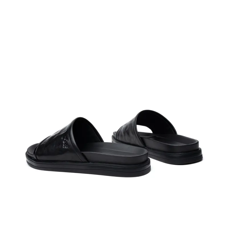 FED Rubber Foam Outsole Odor Resistant Quick Dry Slide Slippers Men's Black-3