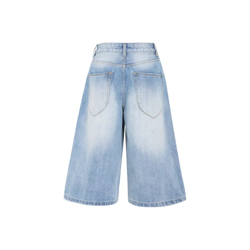 Wen Shan Denim Shorts Women's Bamboo Ice Blue-1