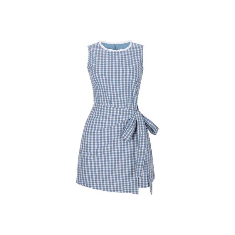 PZGE Sleeveless Dresses Women's Blue Camisole Dress-0