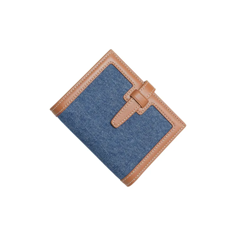 Miao Di Fabric Anti Skimming Wallet Women's Denim Blue-4