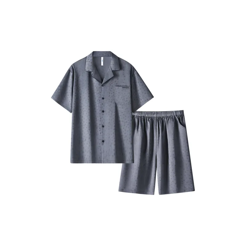 HLA Pajama Set Men's Solid Color-15